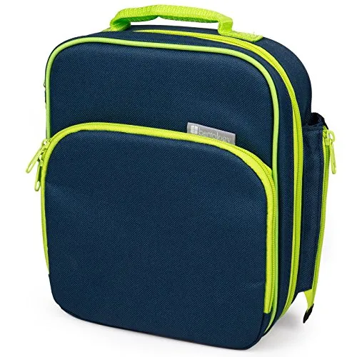 Bentology Insulated Lunch Box w Snack Pocket and Water Bottle Holder - Boys Girls and Kid's LunchboxÂ Tote Keeps Food Hotter or Colder Longer - Bag Fits Most Bento Boxes and Containers