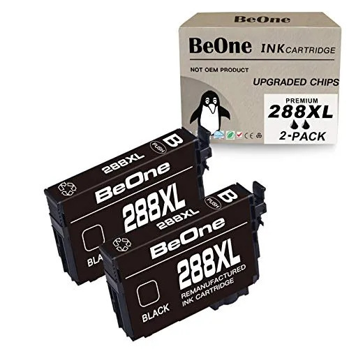 BeOne Remanufactured Ink Cartridge Replacement for Epson 288 XL 288XL T288 T288XL Black 2-Pack Use with Expression Expression Home XP-440 XP-340 XP-446 XP-330 XP-430 XP-434 XP440 XP340 XP446 XP330