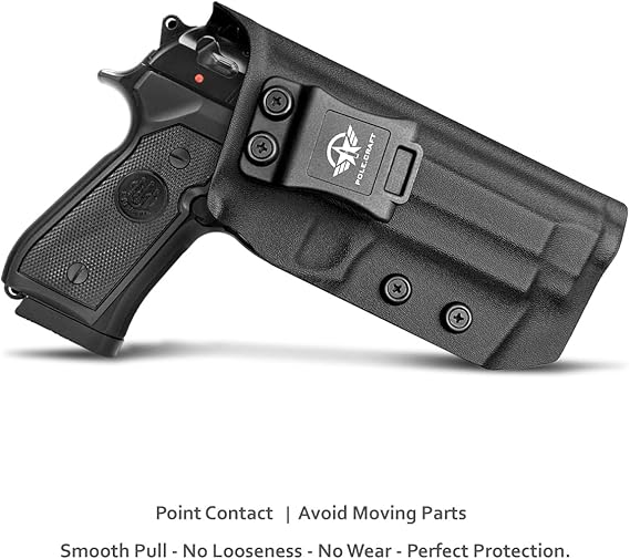 Beretta 92FS 92A1 96A1 Holster IWB / OWB Kydex Holster For Beretta 92 FS / 92 A1 / 96 A1 Pistol Accessories- Inside / Outside Waistband Concealed Carry - Adj. Width Height Retention Cant, Cover Mag-Button, Entrance Widened