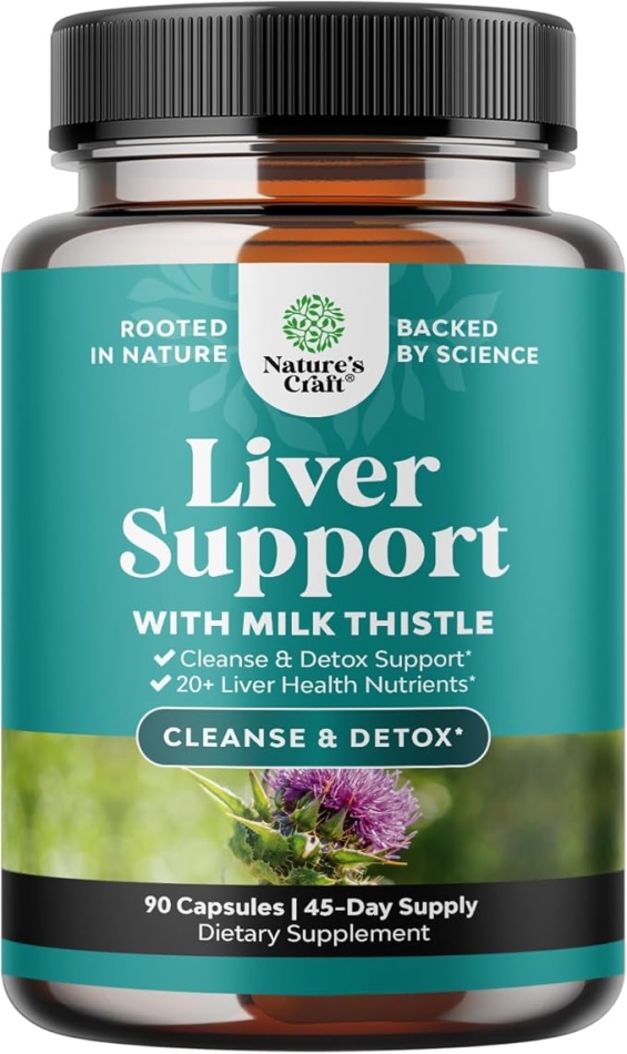 Best Liver Supplements with Milk Thistle - Artichoke - Dandelion Root Support Healthy Liver Function for Men and Women Natural Detox Cleanse Capsules Boost Immune System Relief