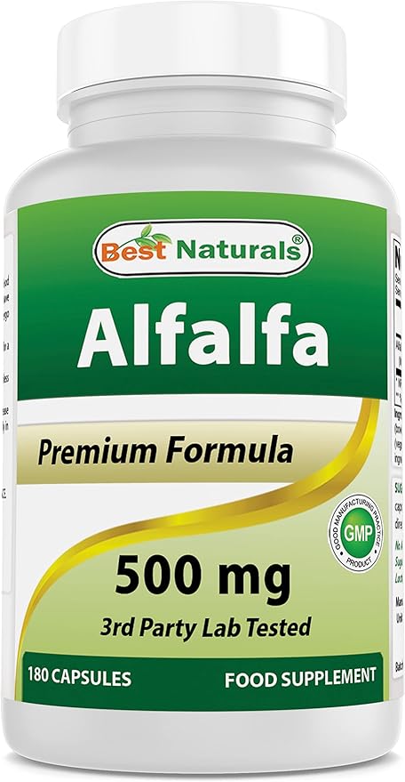 Best Naturals Alfalfa Green Super Food 500 mg 180 Capsules