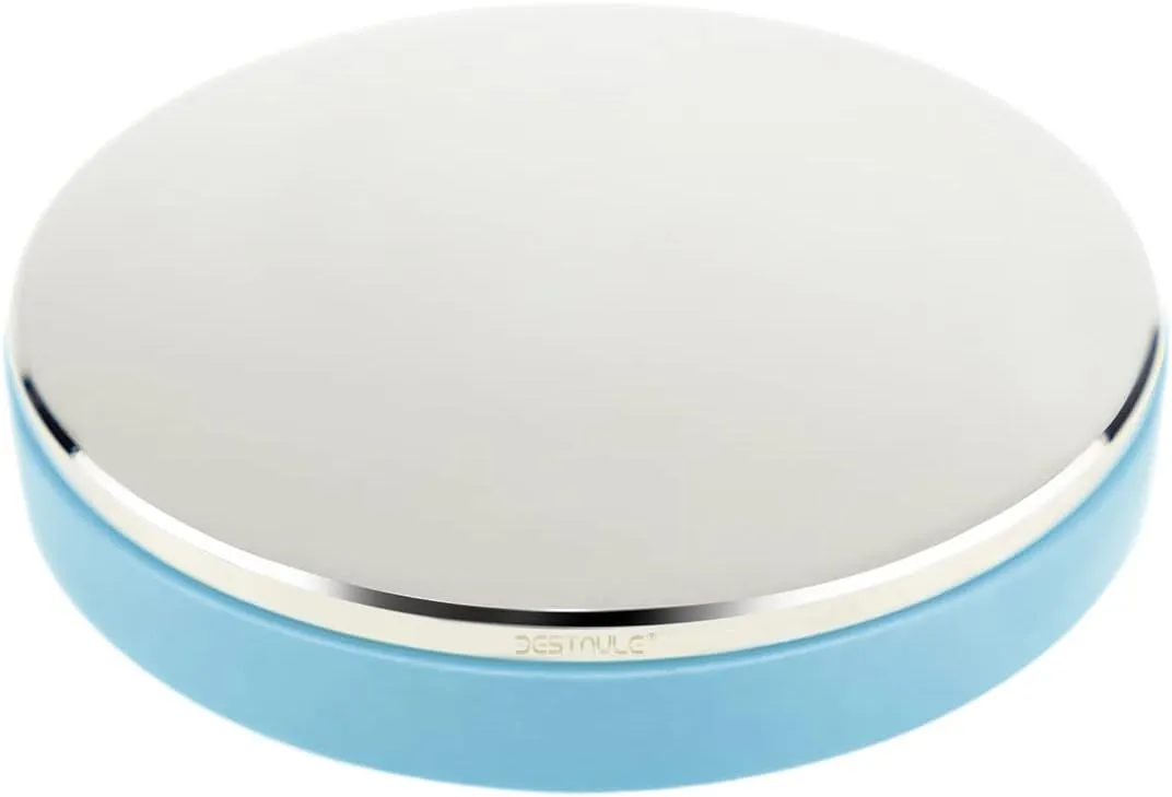 BESTNULE Professional Steel Bench Block, Covered with TPR Soft Plastic at The Bottom, Metal Stamping Table Mirror, Polishing with Chrome Plating for Jewelry Stamping Tools, (Dia: 3ï¿½, H: 3/4ï¿½)