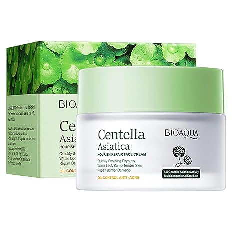 BIOAQUA Centella Asiatica Nourish Repair Face Cream Soothing Dryness Moisturizing Face Skin Care Oil Control Anti-Acne 50g