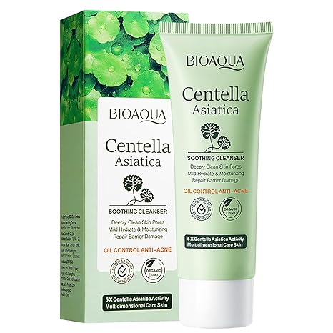 BIOAQUA Centella Asiatica Soothing Face Cleanser Oil Control Anti-Acne Deep Pore Clean Facial Hydrating Moisturizing 100g