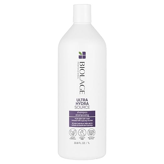 BIOLAGE Ultra Hydrasource Shampoo | Extreme Moisture To Prevent Breakage | Silicone & Paraben-Free | For Very Dry Hair | 33.8 Fl. Oz.