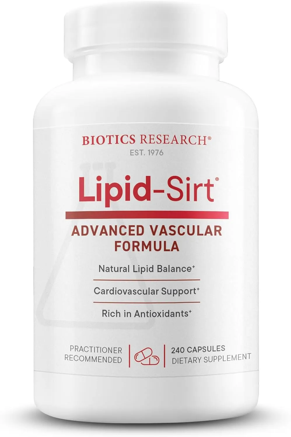 Biotics Lipid SIRT Supports Vascular Integrity, Supports Healthy Lipids and Cardiovascular Health 240 Capsules