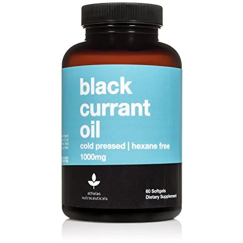 Black Currant Oil 1000mg - Cold Pressed - Hexane Free - High in GLA - Supports Healthy Hair, Skin, and Nails - Assists Menstrual Cycle - Premium Black Currant Seed Oil Softgel Supplement