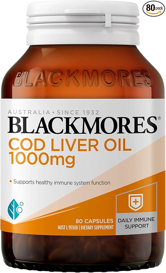 Blackmores Cod Liver Oil 1000 mg 80 Capsules Vitamin A  Vitamin D Omega 3