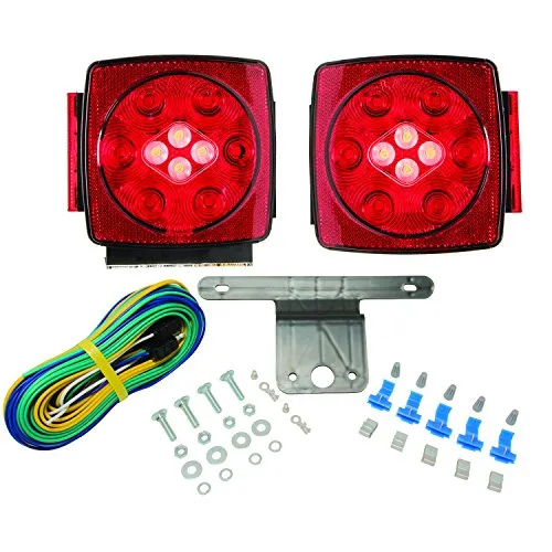 Blazer C7425 LED Square Trailer Light Kit with Integrated Back-Up Lights
