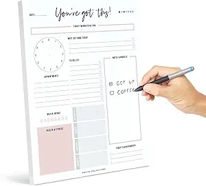 Bliss Collections Daily Planning Pad, To Do List Notebook - You've Got This - Undated Tear-Off Sheets Notepad - Work Calendar, Organizer, Scheduler for Goals, Tasks, Ideas - 8.5