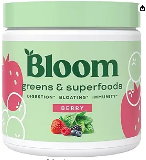 Bloom Nutrition Green Superfood | Best Tasting Greens Powder | Complete Whole Foods (Organic Spirulina, Chlorella, Wheat Grass), Probiotics, Digestive Enzymes, Antioxidants, & Adaptogens (Berry)