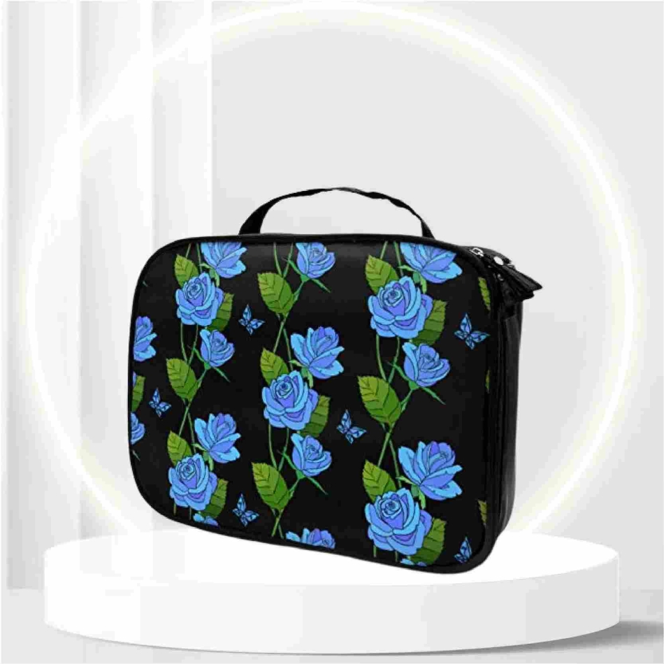Blue Rose Elegant Beauty Flowers Travel Xs Makeup Bag Small Makeup Bags For Women Beauty Bag For Women Multifunction Printed Pouch For Women