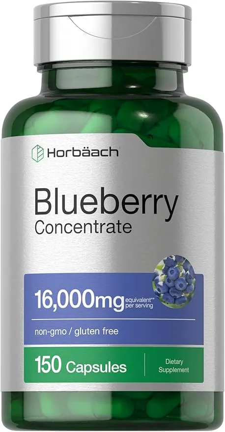 Blueberry Extract Supplement | 150 Capsules | Blueberry Concentrate | Non-GMO, Gluten Free | by Horbaach