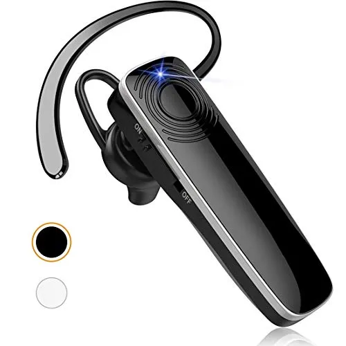 Bluetooth Earpiece New bee V5.0 HD Stereo Ultralight Handsfree Bluetooth Headset with Microphone 12Hrs Talktime Driving Headset for iPhone Android Businessman Driver Trucker (Black)