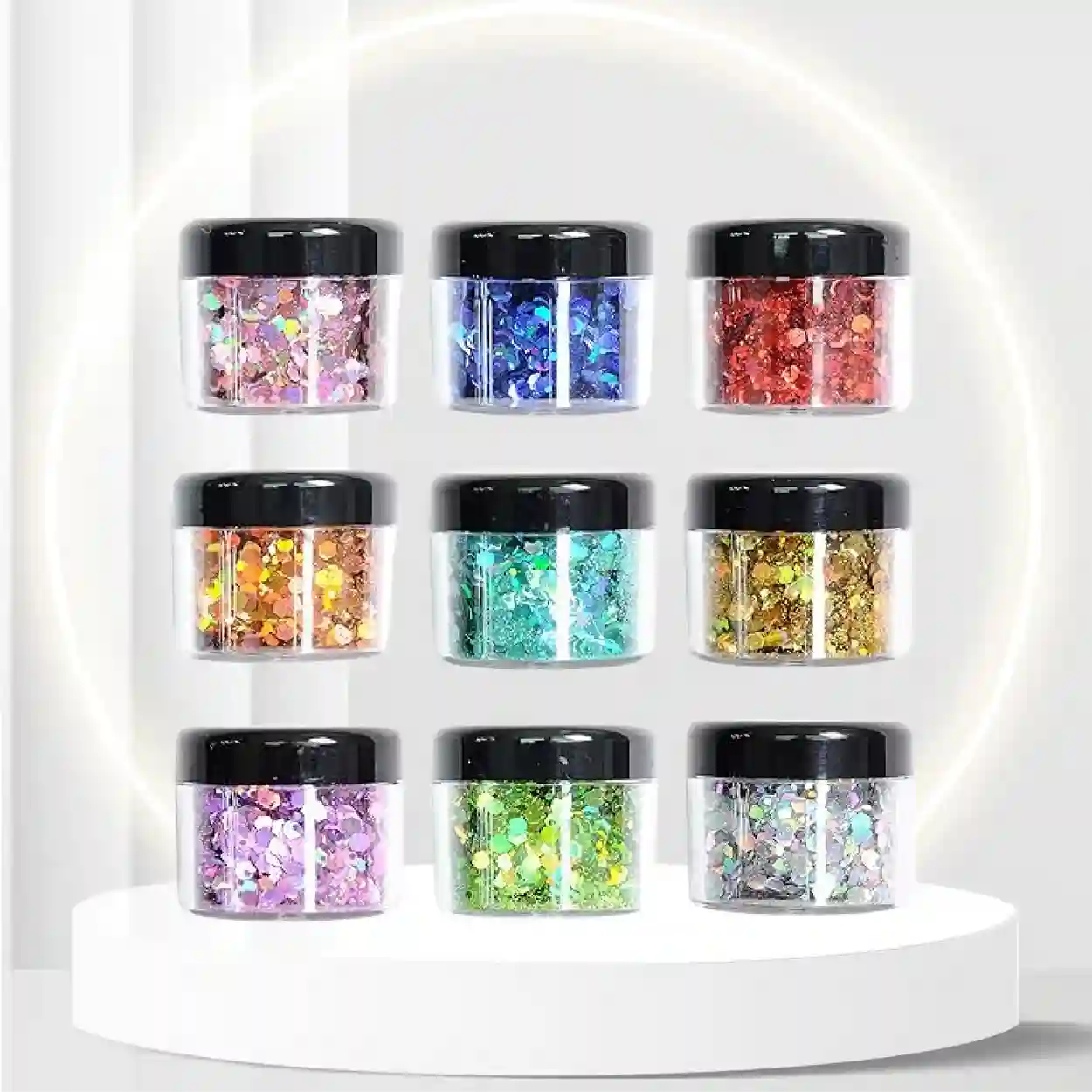 Body Glitter Wenida 9 Colors 190g Holographic Cosmetic Festival Makeup Chunky Powder for Nail Hair Eye Face