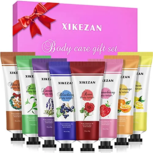 Body Lotion Butter w/8 Pack Travel Size Body Cream Women Gifts Set,Natural Skin Care Products for Dry Sensitive Skin,Unique Birthday Christmas Stocking Stuffers Gifts for Women Her Girlfriend Mom Wife