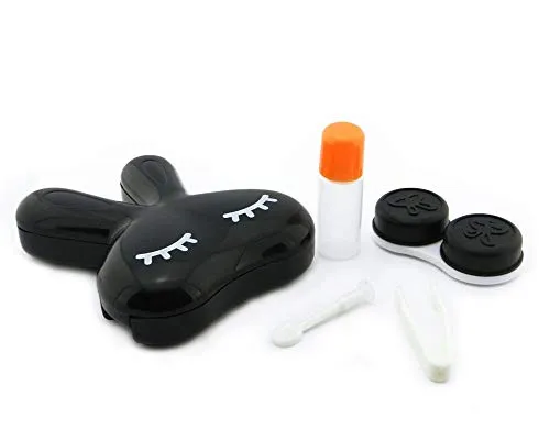 BONAMART Cute Travel Contact Lens Case Kit Holder Mirror Box - Travel Kit for Contacts