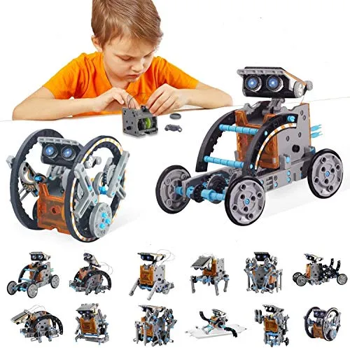 BOZTX 12-in-1 STEM Education DIY Solar Robot Toys Building Science Kits for Kids 10-12 Years Old Boys Birthday for 8 9 10 11 12 + Years Old Boys Creative Activity-Powered by The Sun