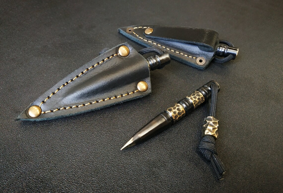 Brass marlin spike for Paracord key lanyard, tool EDC. Gifts for men, rope splicing too