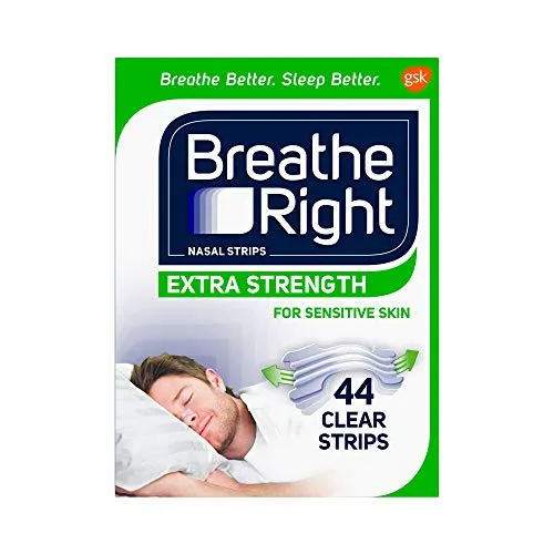 Breathe Right Extra Clear Drug-Free Nasal Strips for Nasal Congestion Relief, 44 count