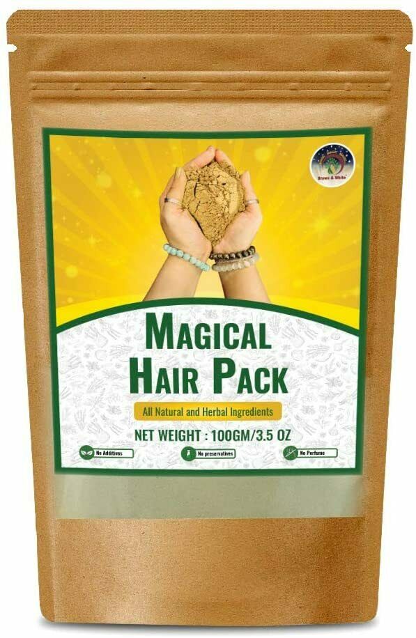 Brown And White Magical Hair Pack For All Hair Types - 100gm