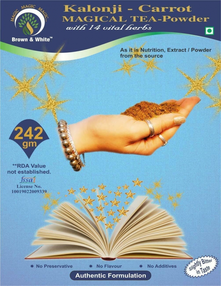 Brown & White Kalonji-Carrot Magical Tea-Powder for Skin Glow,Weight Loss,242gm