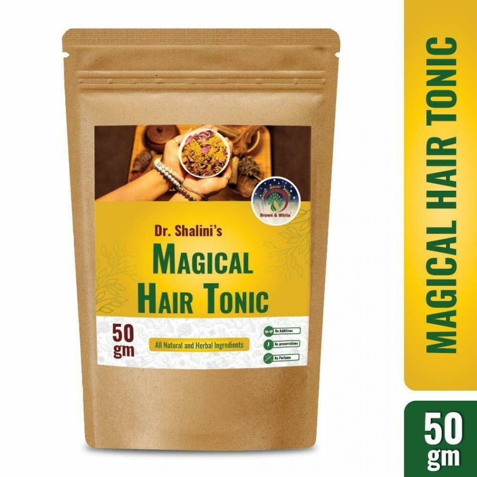 Brown & White Magical Hair (TONIC) for ALL TYPES of Hairs - 50gm