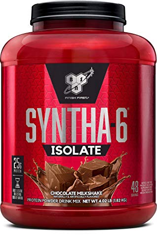 BSN SYNTHA-6 ISOLATE Protein Powder, Whey Protein Isolate, Milk Protein Isolate, Flavor: Chocolate Milkshake, 48 servings