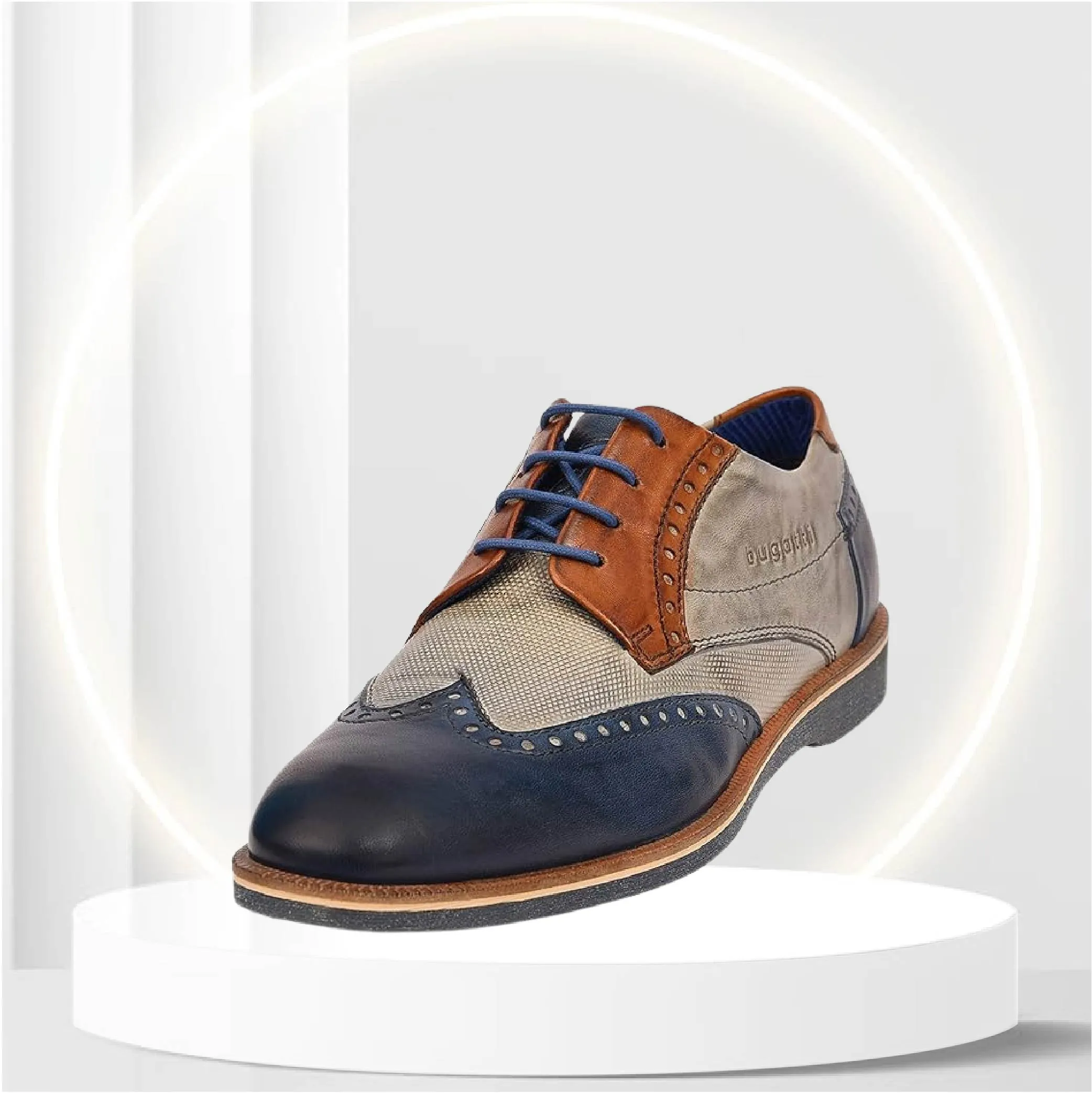 Bugatti Men's Derby Lace-Up, Blue Dark Blue Grey 4115, 8 UK