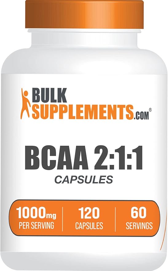 BulkSupplements.com BCAA 2:1:1 (Branched Chain Amino Acids) (300 Gelatin Capsules - 100 Servings)