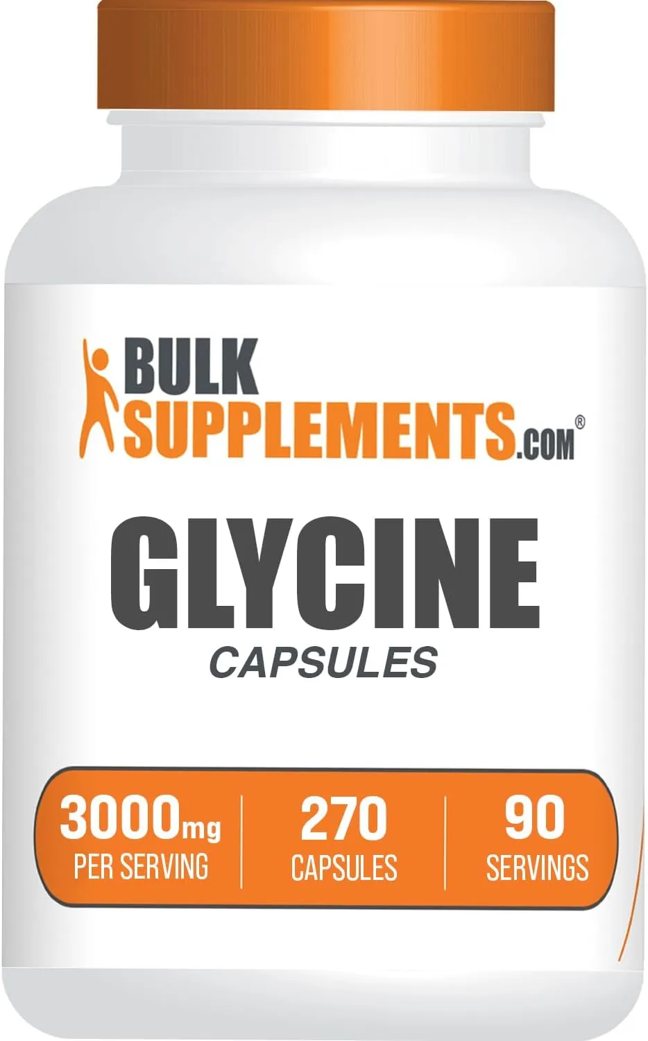 BulkSupplements.com Glycine Capsules - Glycine Supplements, Amino Acid Supplement - Gluten Free, 4 Capsules per Serving, 360 Count (Pack of 1)
