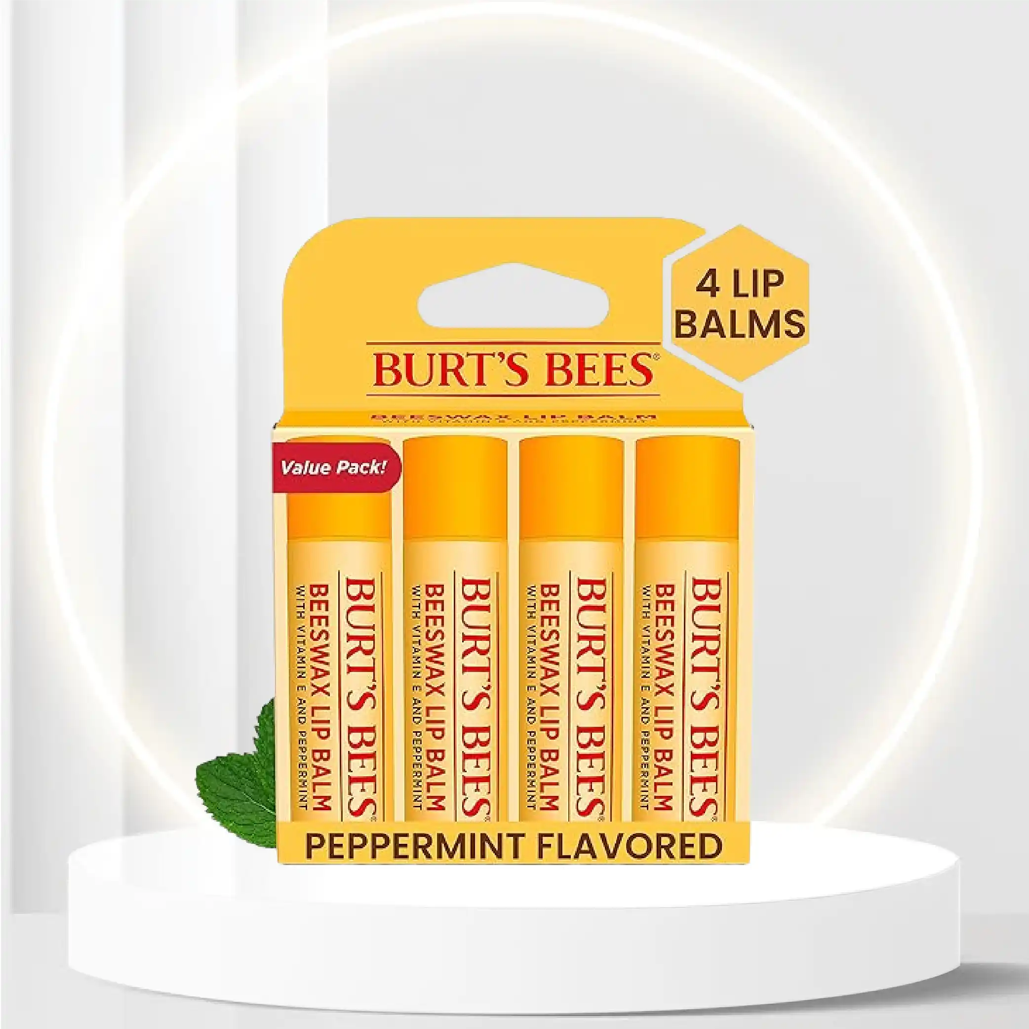 Burt's Bees Lip Balm - Original Beeswax, Lip Moisturizer With Responsibly Sourced Beeswax, Tint-Free, Natural Origin Conditioning Lip Treatment, 4 Tubes, 0.15 oz.