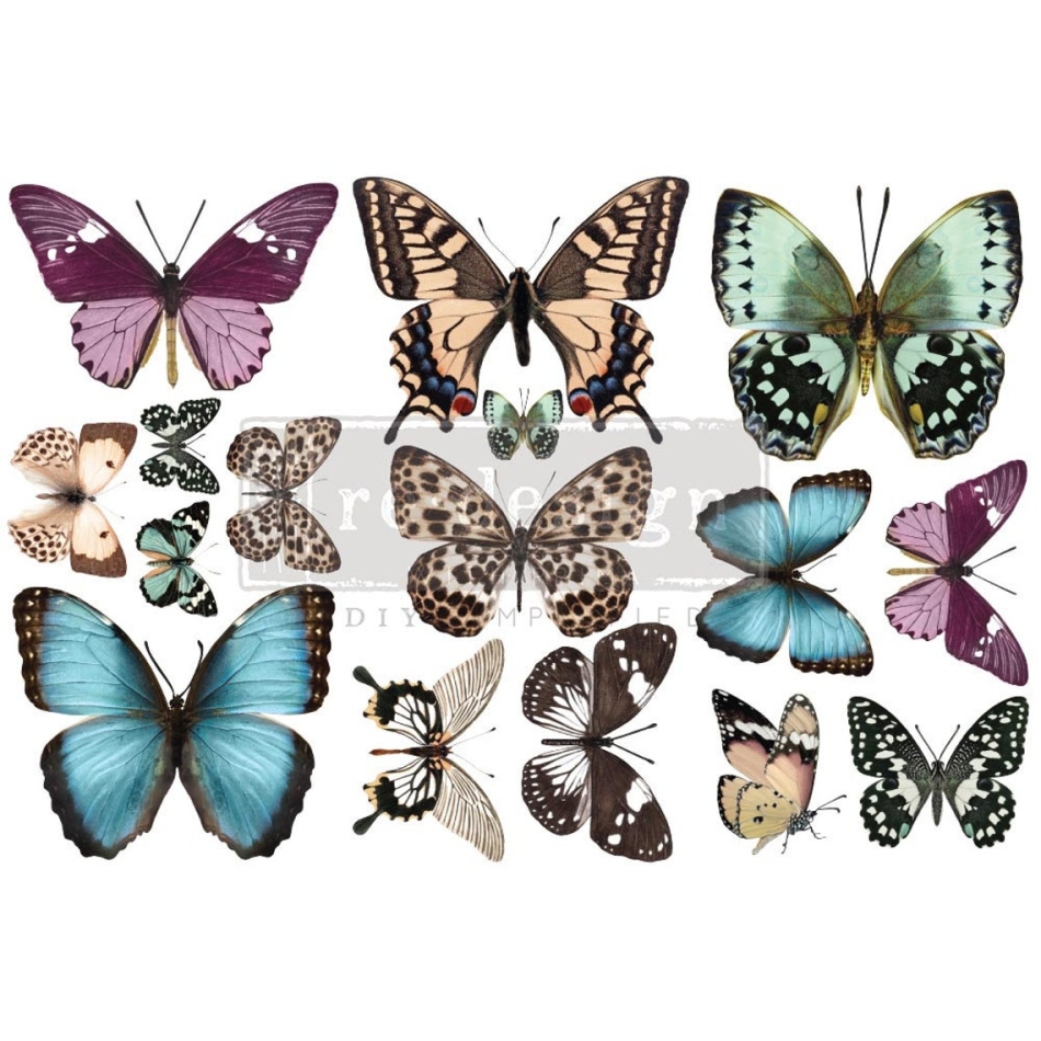Butterfly - 3 SHEETS, 6â³X12â³mini- transfer by Redesign with Prima! New Release