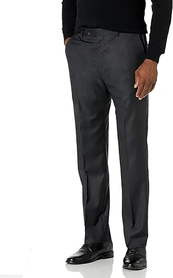 BUTTONED DOWN Men's Classic Fit Super 110 Italian Wool Suit Dress Pant, Charcoal, 42W x 30L