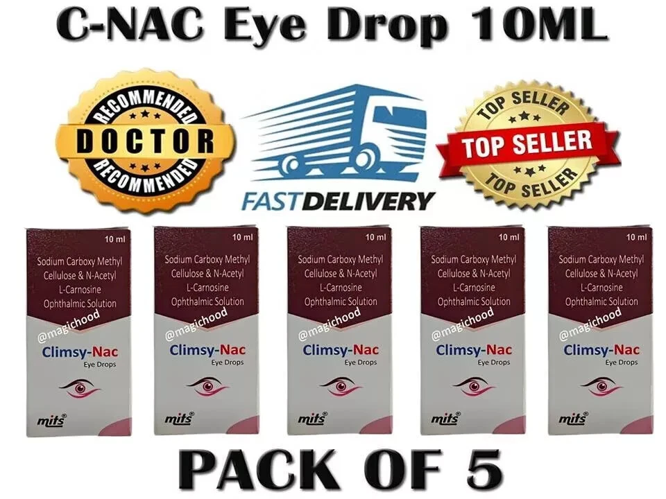 C-NAC Eye Drops N-Acetyl-Carnosine Eye Drops 10ml (Pack of 5)