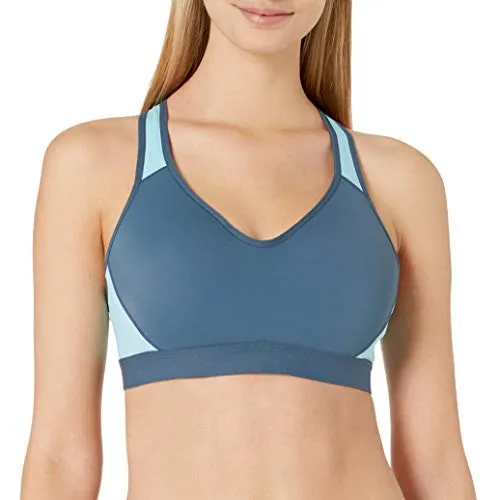 C9 Champion Women's Power Shape Lightweight Medium Support Cami Bra, Trekking Gray/Amazing Aqua, XL