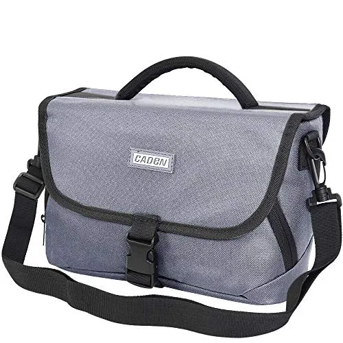 CADeN Camera Bag Case Shoulder Messenger Bag Compatible for Nikon Canon Sony DSLR SLR Cameras Waterproof Grey
