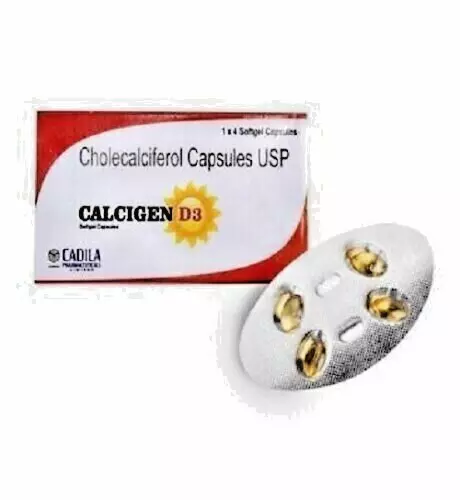 CADILA (Vitamin D3-Cholecalciferol) 60000 IU (Pack of 5 x 4 Capsules)