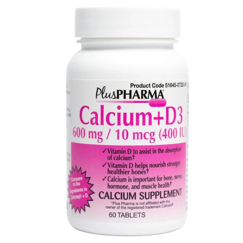 Calcium + D3 600mg/10 mcg 400 IU 60 tabs