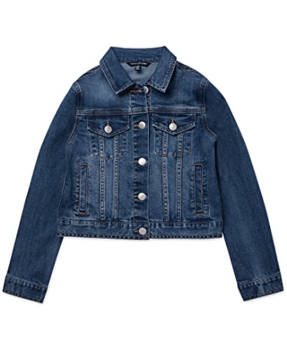 Calvin Klein Girls' Basic Jean Jacket, Stretch Denim with Button Closure, Casual Style, Authentic, 7