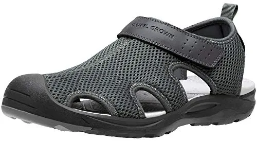 CAMEL CROWN Men's Mesh Hiking Sandals Closed-Toe Beach Sandal for Athletic Outdoor Summer Waterproof