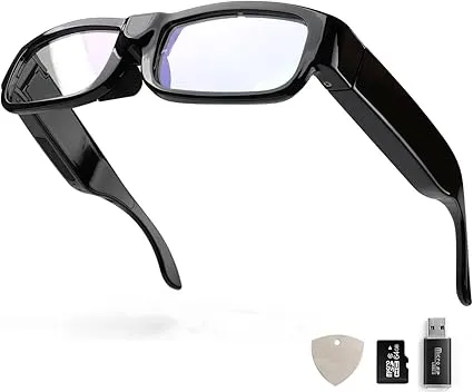 Camera Glasses 2K, Smart Glasses with Camera for Men Women, Wearable Glasses for Outdoor Sport, Cycling, Hiking, Climbing, Traveling, No App Required (Included 64G SD Card)