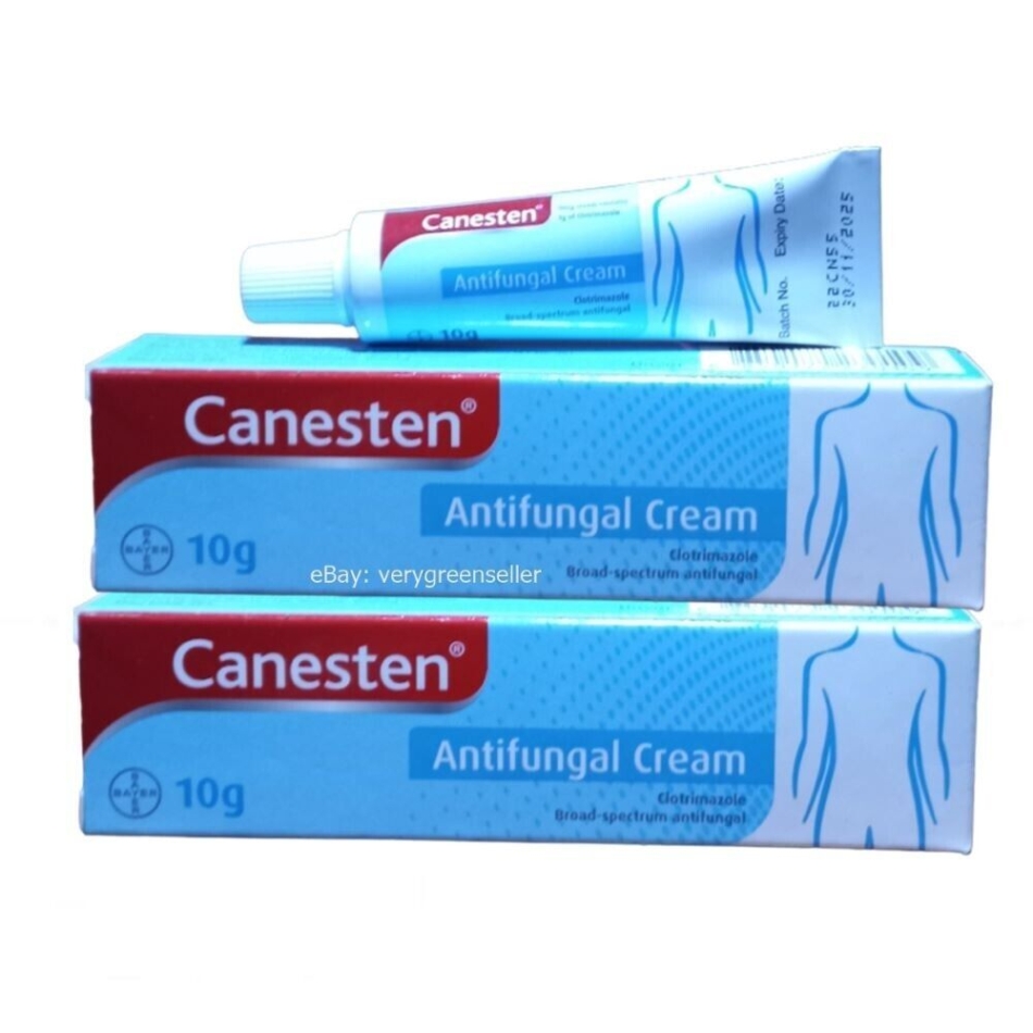 Canesten Antifungal Cream for Athlete's foot, ringworm, skin fungus 2x 10g.