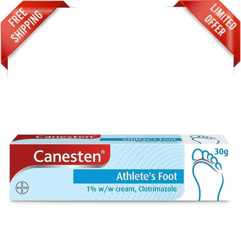 Canesten Dual Action Anti-Fungal Cream 30g Treatment Athletes Foot Jock Itch