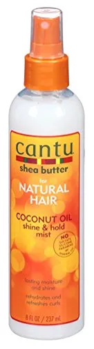 Cantu Natural Hair Coconut Oil Shine & Hold Mist 8.4 Ounce Spry (248ml) (2 Pack)
