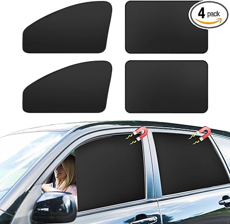 Car Curtains for Side Window - 4 Pcs Privacy Sun Shades Magnetic 100% Block Light Car Window Covers with Cooler Feeling (dexterous, 4pcs)