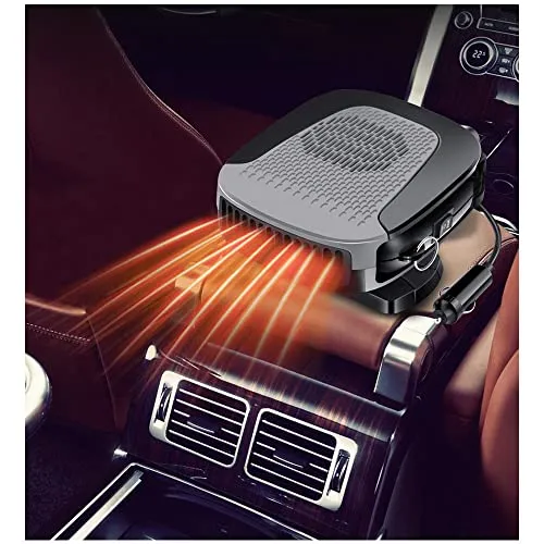 Car Heater Portable Car Fan with Air Purification 12V 150W with Heating and Cooling 2 in 1 Modes for Fast Heating Defrost Defogger and Automobile Windscreen Fan in Cigarette Lighter