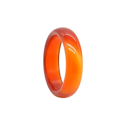 Carnelian Crystal Rings Natural Carnelian Gemstone Band Ring for Women Teen Girls Carnelian Smooth Round Donut Ring Gifts (8)
