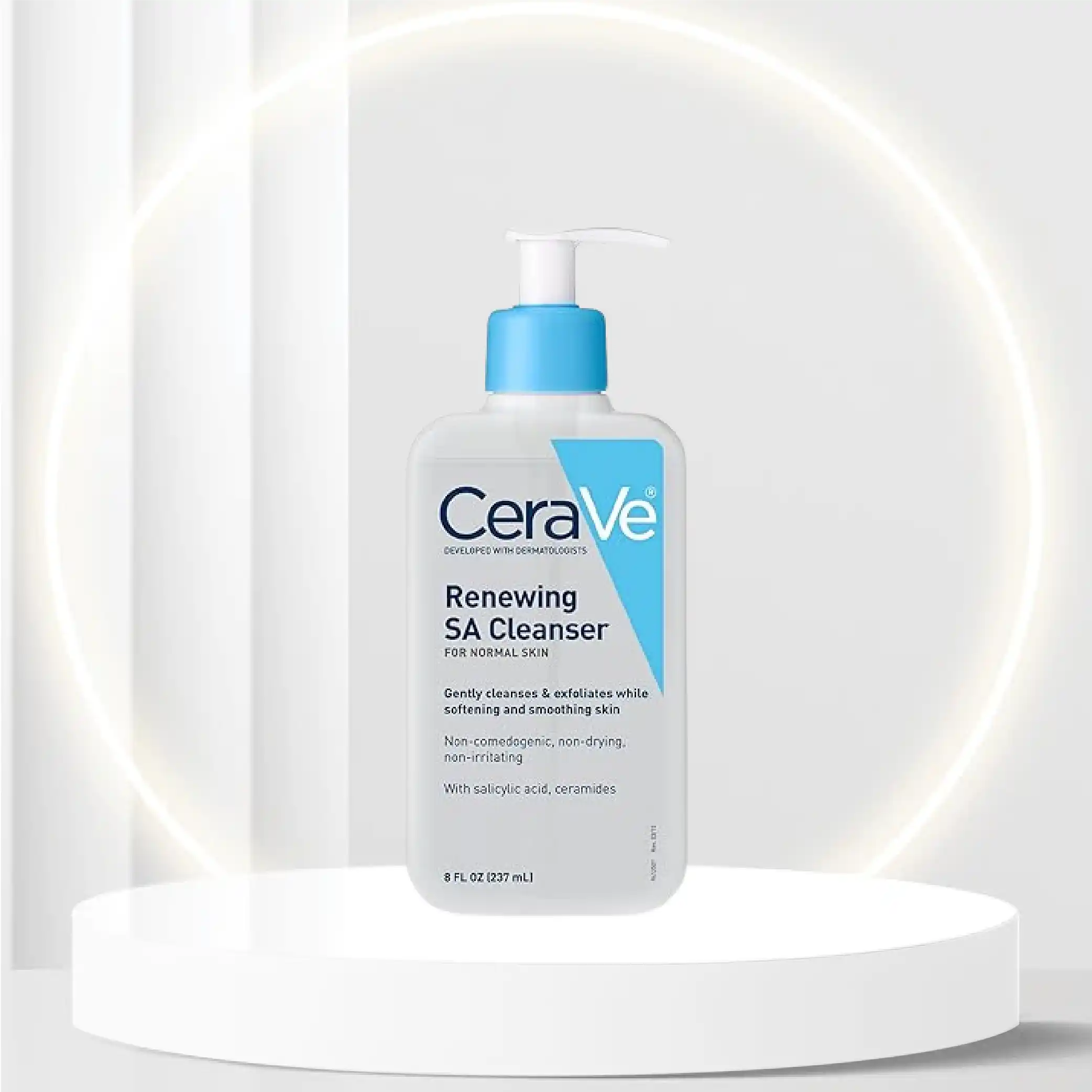 CeraVe Salicylic Acid Cleanser | 8 Ounce | Renewing Exfoliating Face Wash with Vitamin D for Normal Skin | Fragrance Free