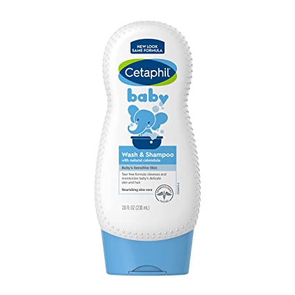 Cetaphil Baby Wash & Shampoo with Organic Calendula, 7.8 Fl Oz (Pack of 1)
